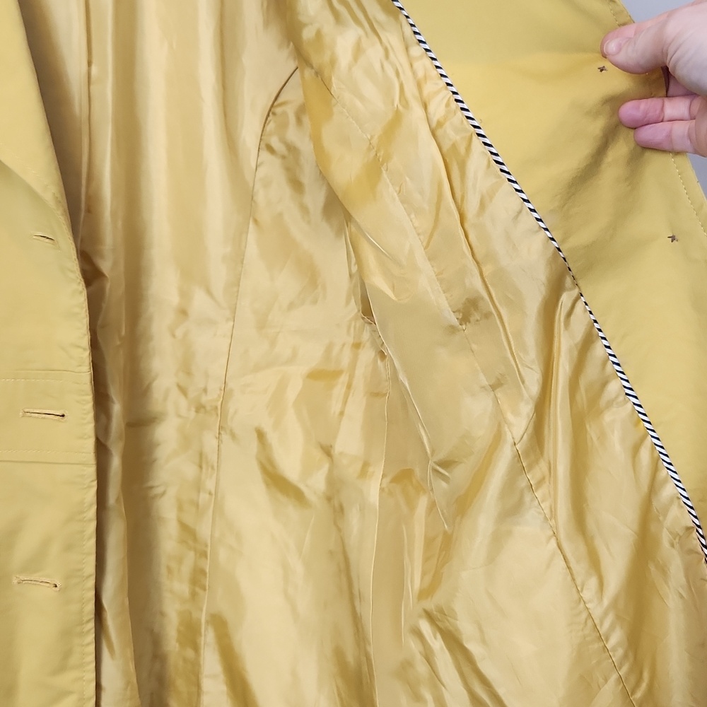 Sandro Studio Yellow Button-Up Raincoat‎ Size Large - Picture 12 of 14